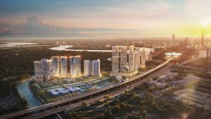 Toàn cảnh dự án Palm River lúc hoàng hôn